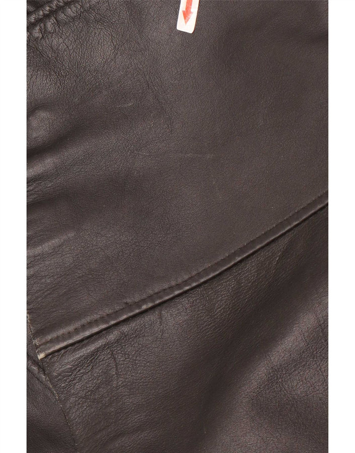 Gipsy Damen Trenchcoat UK 18 XL Schwarzes Leder