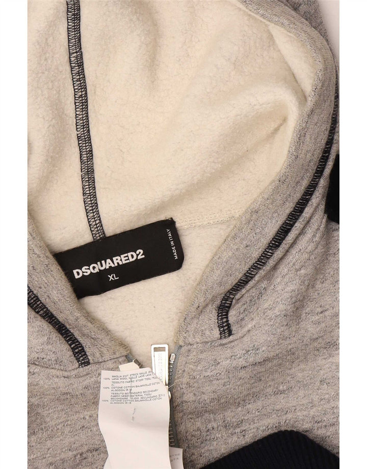 Dsquared2 Damen UK 18 XL Graue Colourblock-Baumwolle
