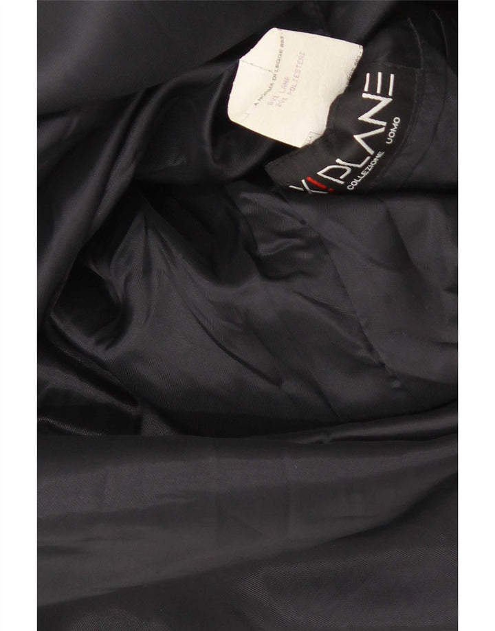 Vintage Herren Mantel IT 52 XL Schwarze Wolle