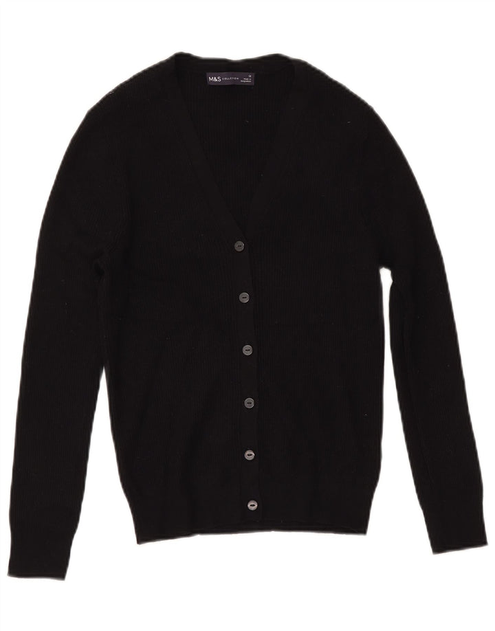 Marks & Spencer Damen-Cardigan-Pullover UK 12 Mittelschwarze Viskose