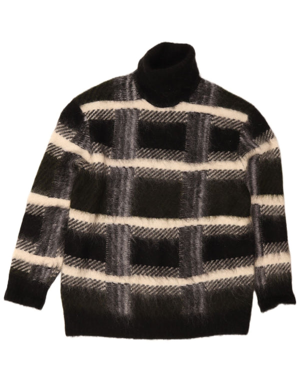 Cos Damen-Pullover mit Rollkragen, übergroß, Gr. 14, mittelschwarz kariert