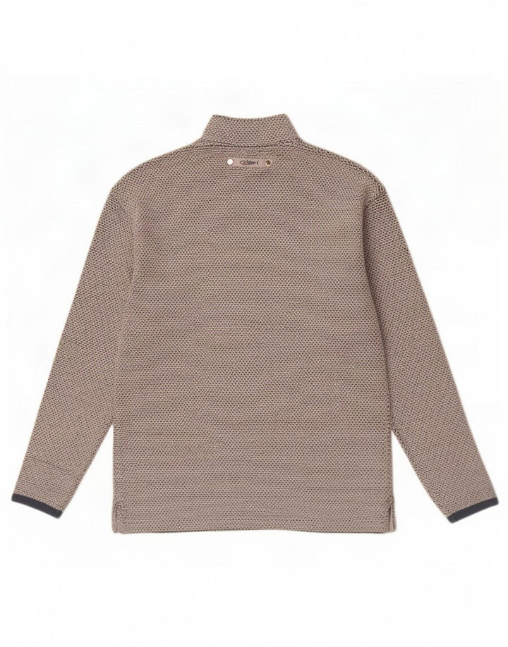 Weird Fish Herren-Sweatshirt mit Reißverschluss am Hals, mittelgraue Baumwolle