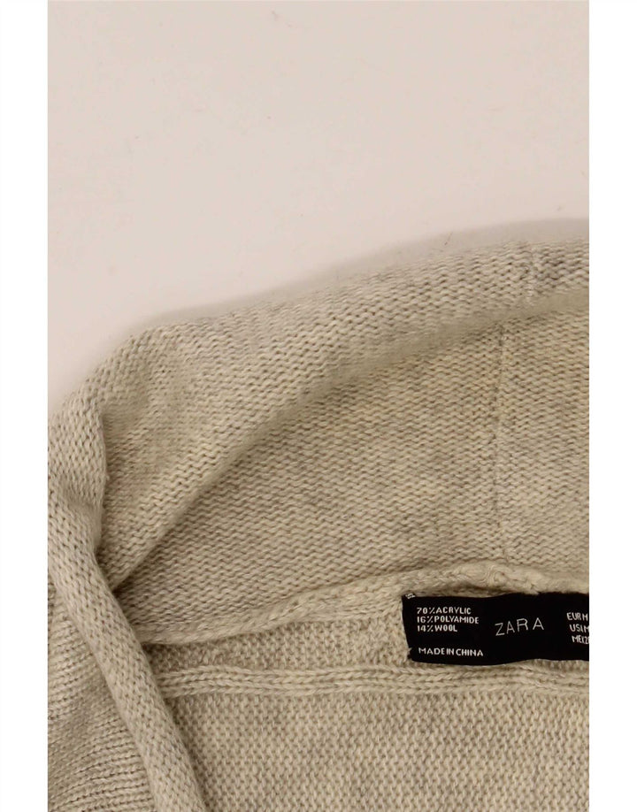 Zara Damen Bolero-Pullover UK 12 Mittelgrau meliert