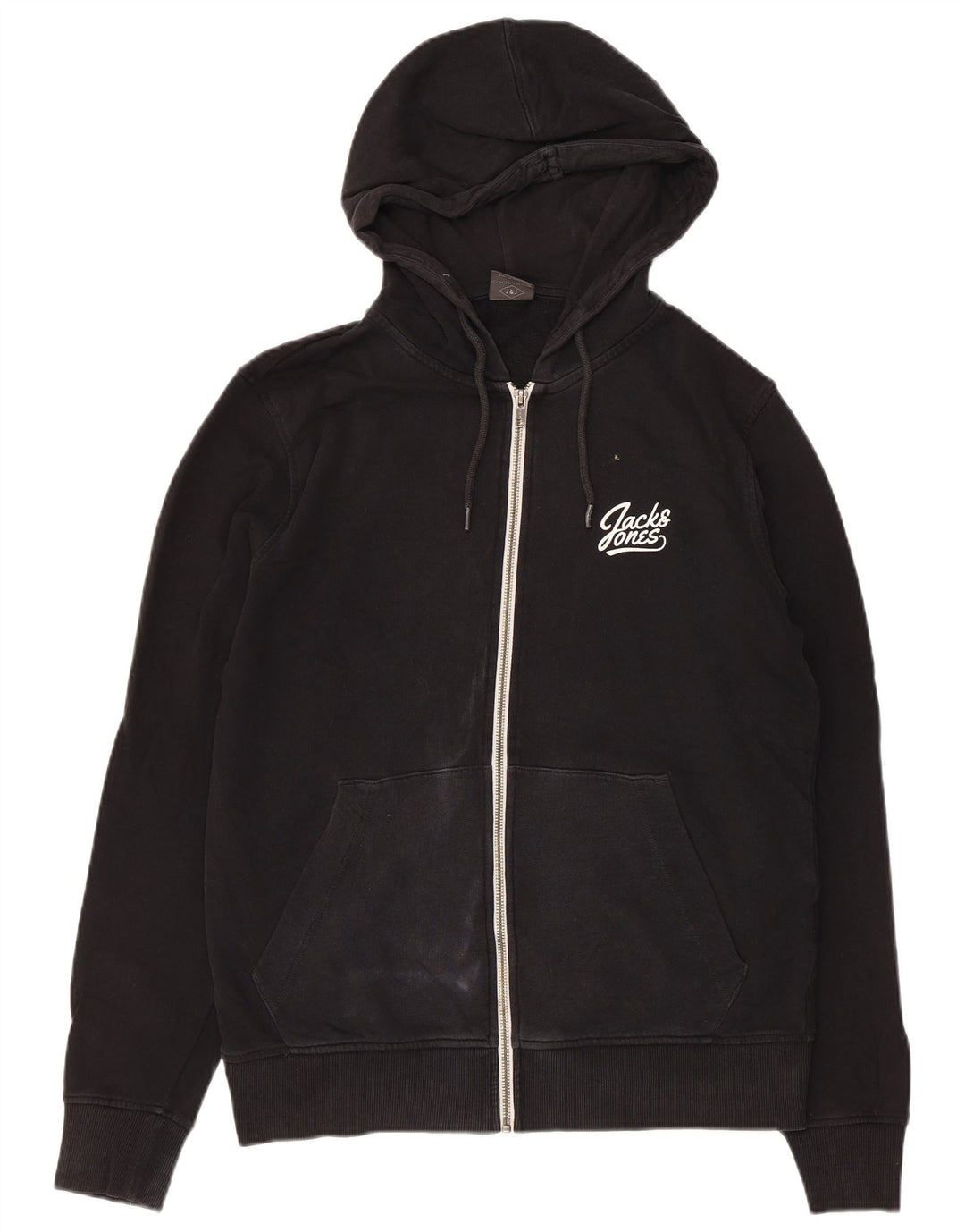 Jack & Jones Herren-Kapuzenpullover mit Reißverschluss, mittelschwarz, Baumwolle