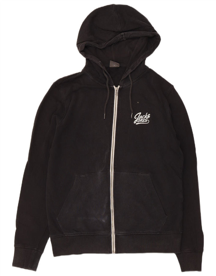 Jack & Jones Herren-Kapuzenpullover mit Reißverschluss, mittelschwarz, Baumwolle