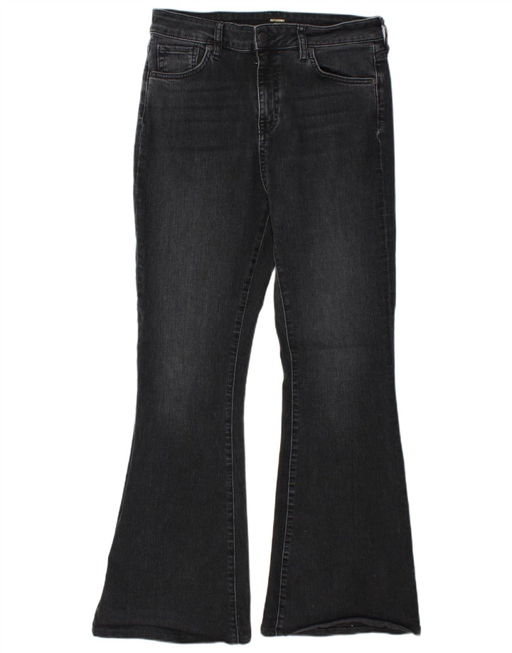 SUPERDRY Damen Studio Flared Jeans W32 L32 Graue Baumwolle