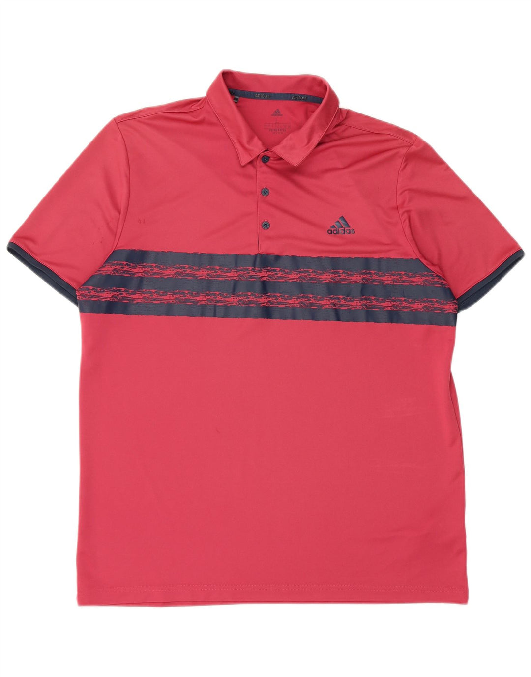 Adidas Herren Primegreen Poloshirt, großes rot gestreiftes Polyester