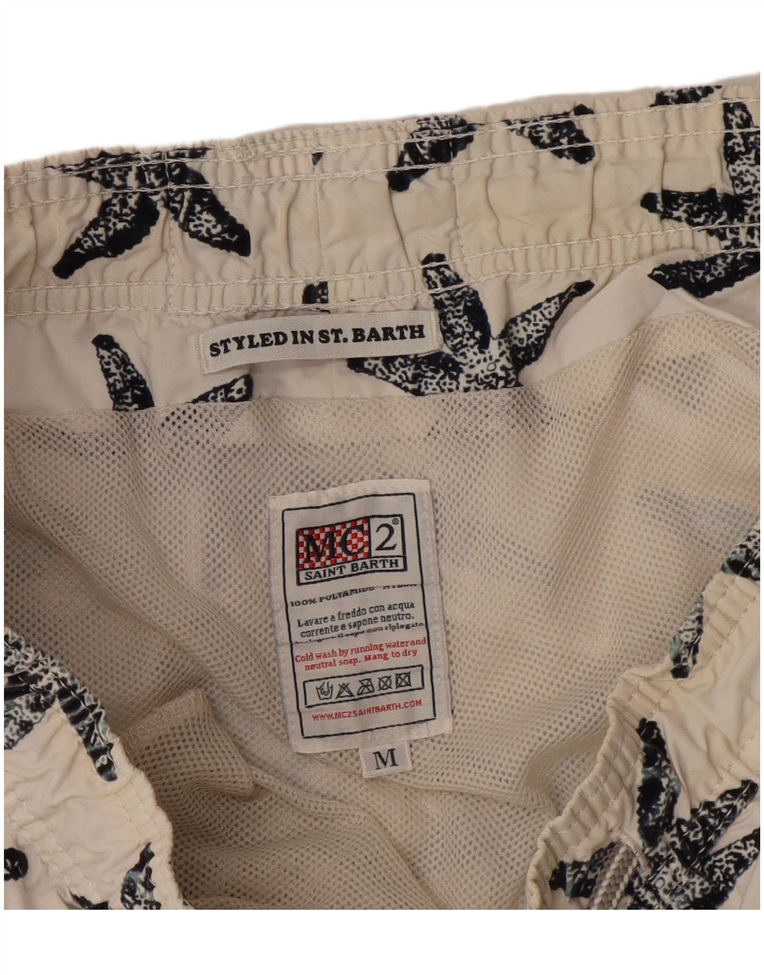 MC2 SAINT BARTH Herren-Badeshorts mit abstraktem Muster, Mittelweiß