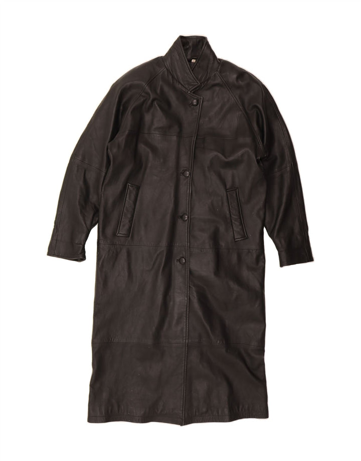GREG BELL Womens Oversized Leather Coat UK 16 Large Black Leather Vintage Greg Bell and Second-Hand Greg Bell from Messina Hembry 