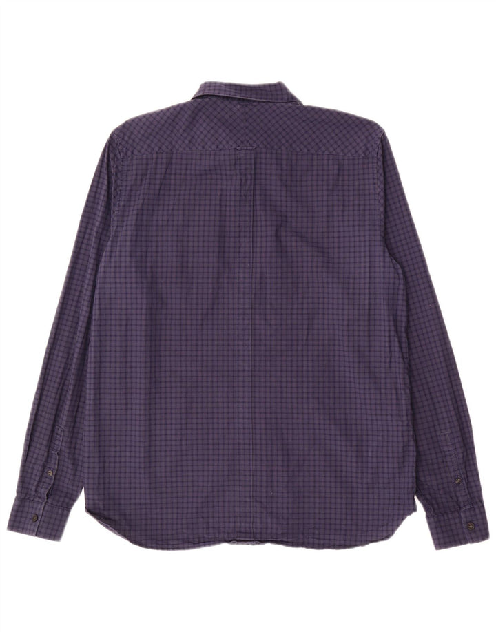FRED PERRY Herrenhemd, groß, marineblau, Gingham-Baumwolle