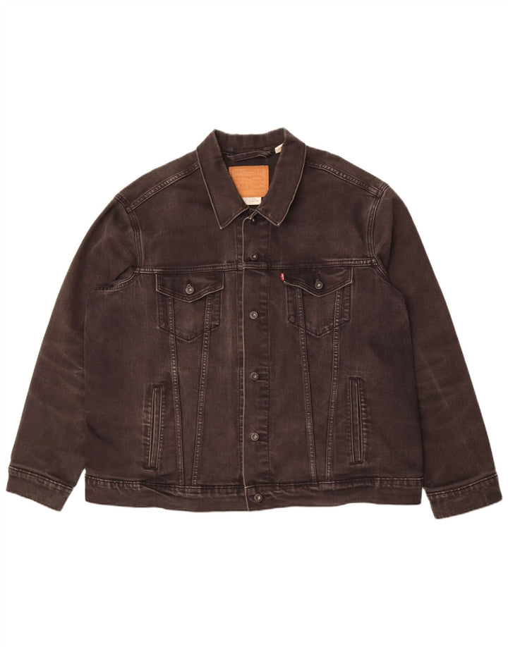 Levi's Herren Jeansjacke UK 44 2XL Schwarz Baumwolle