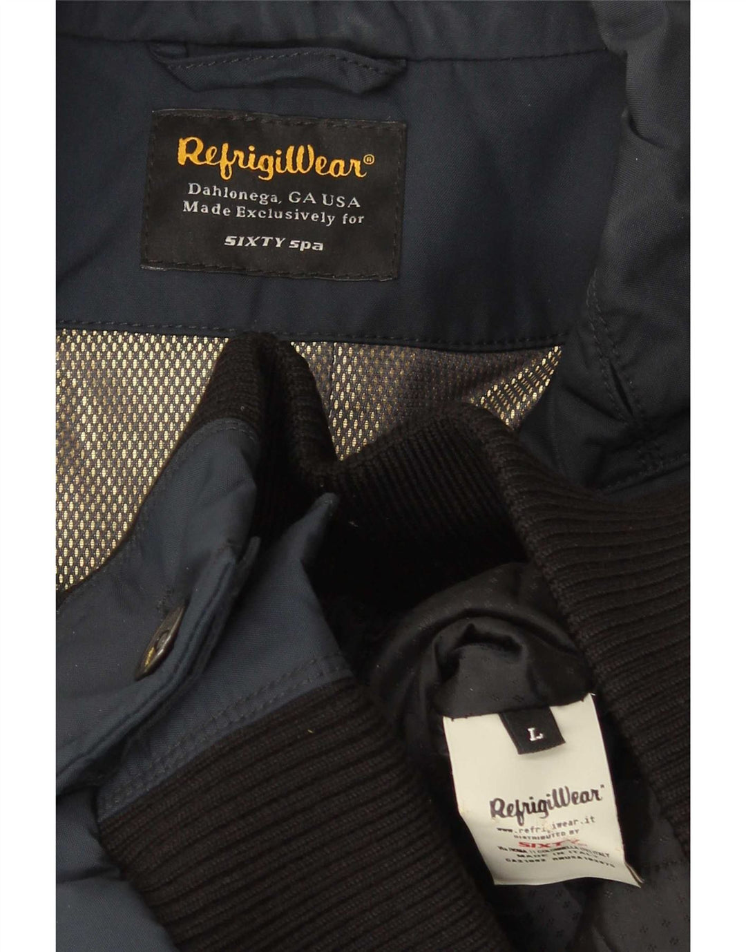 Refrigiwear Herren Bomberjacke UK 40 Large Marineblau Colourblock Polyamid