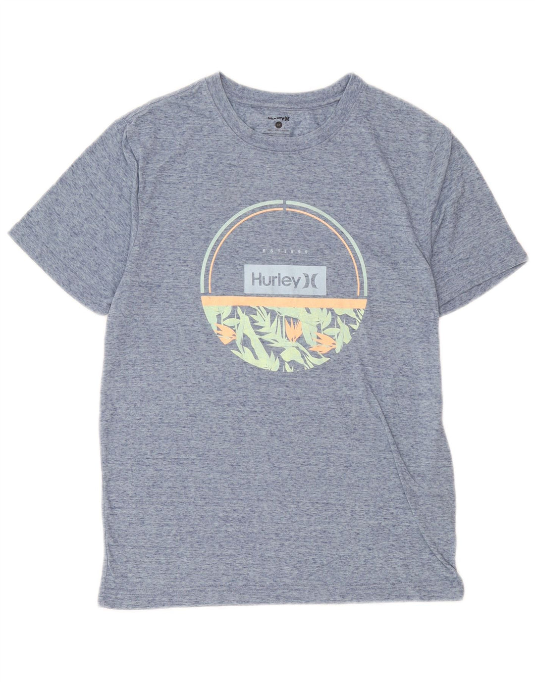 Hurley Herren-T-Shirt mit Grafik, klein, blau meliert, Polyester