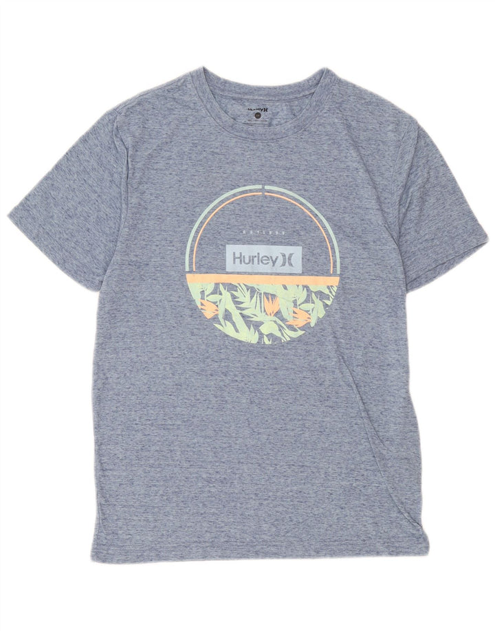 Hurley Herren-T-Shirt mit Grafik, klein, blau meliert, Polyester