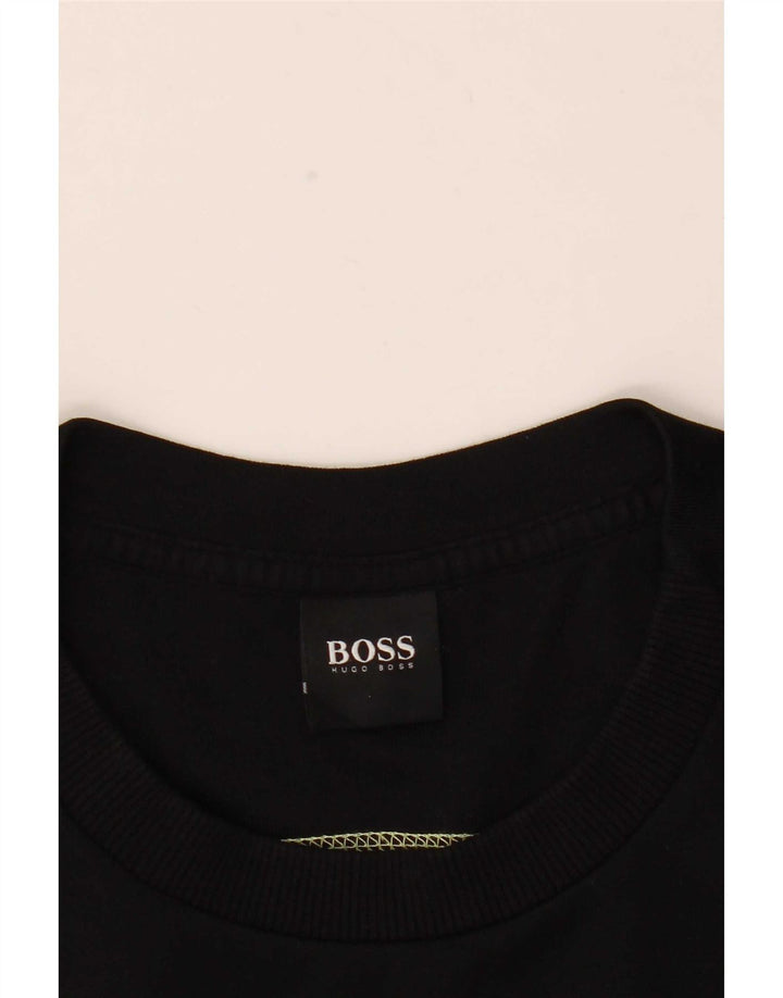 Hugo Boss Herren-Sweatshirt mit Grafik, groß, aus schwarzer Baumwolle
