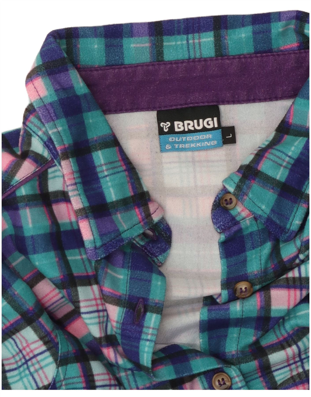 BRUGI Damen Flanellhemd UK 14 Large Blue Check