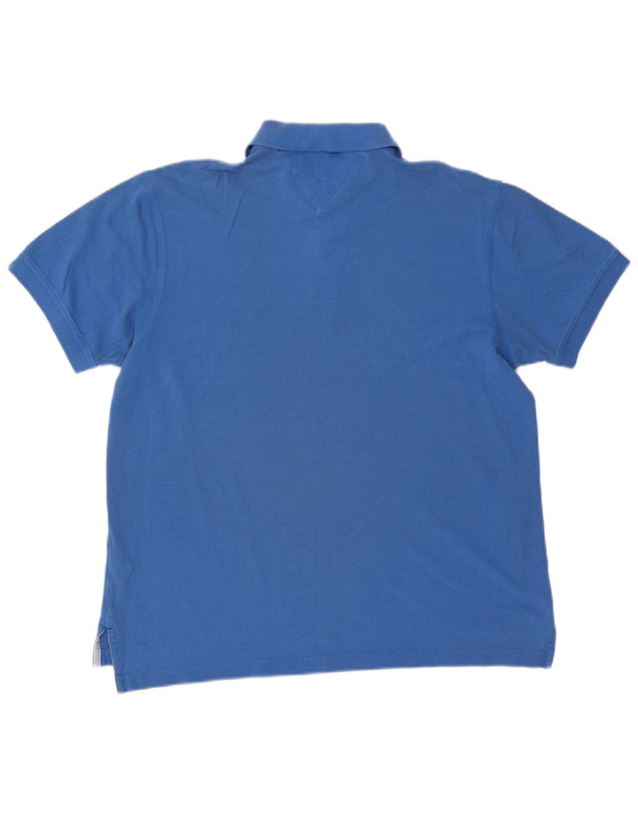 Tommy Hilfiger Herren-Poloshirt, große blaue Baumwolle