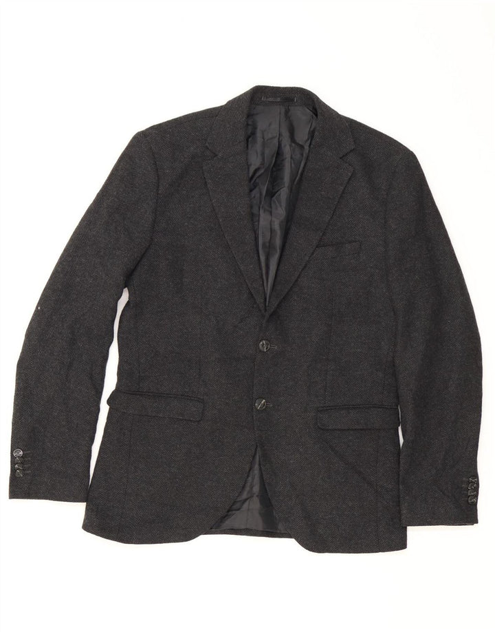 JACK & JONES Herren-Blazer mit 2 Knöpfen, UK 42, XL, graues Fischgrätenmuster