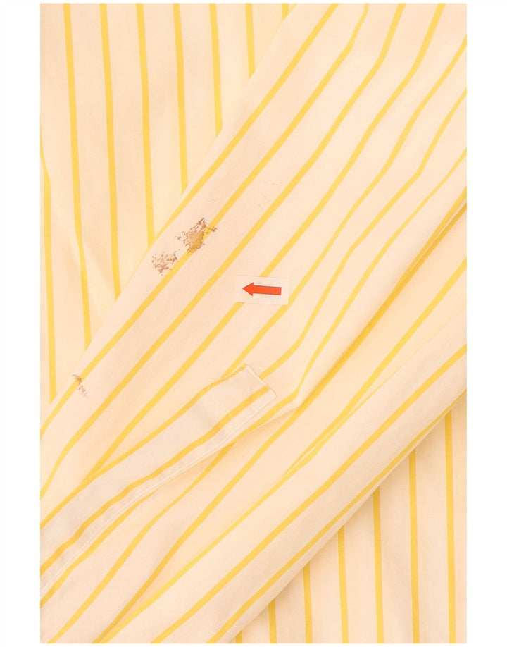 HUGO BOSS Herrenhemd Größe 40 15 3/4 mittelgelb gestreifte Baumwolle