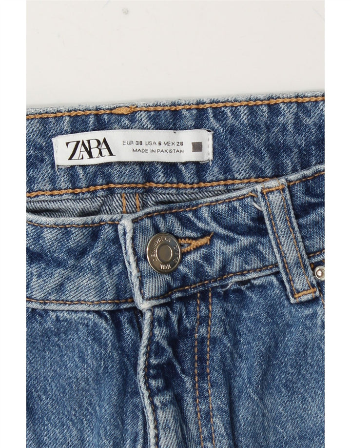 ZARA Damen High Waist Tapered Jeans EU 38 Small W28 L28 Blau