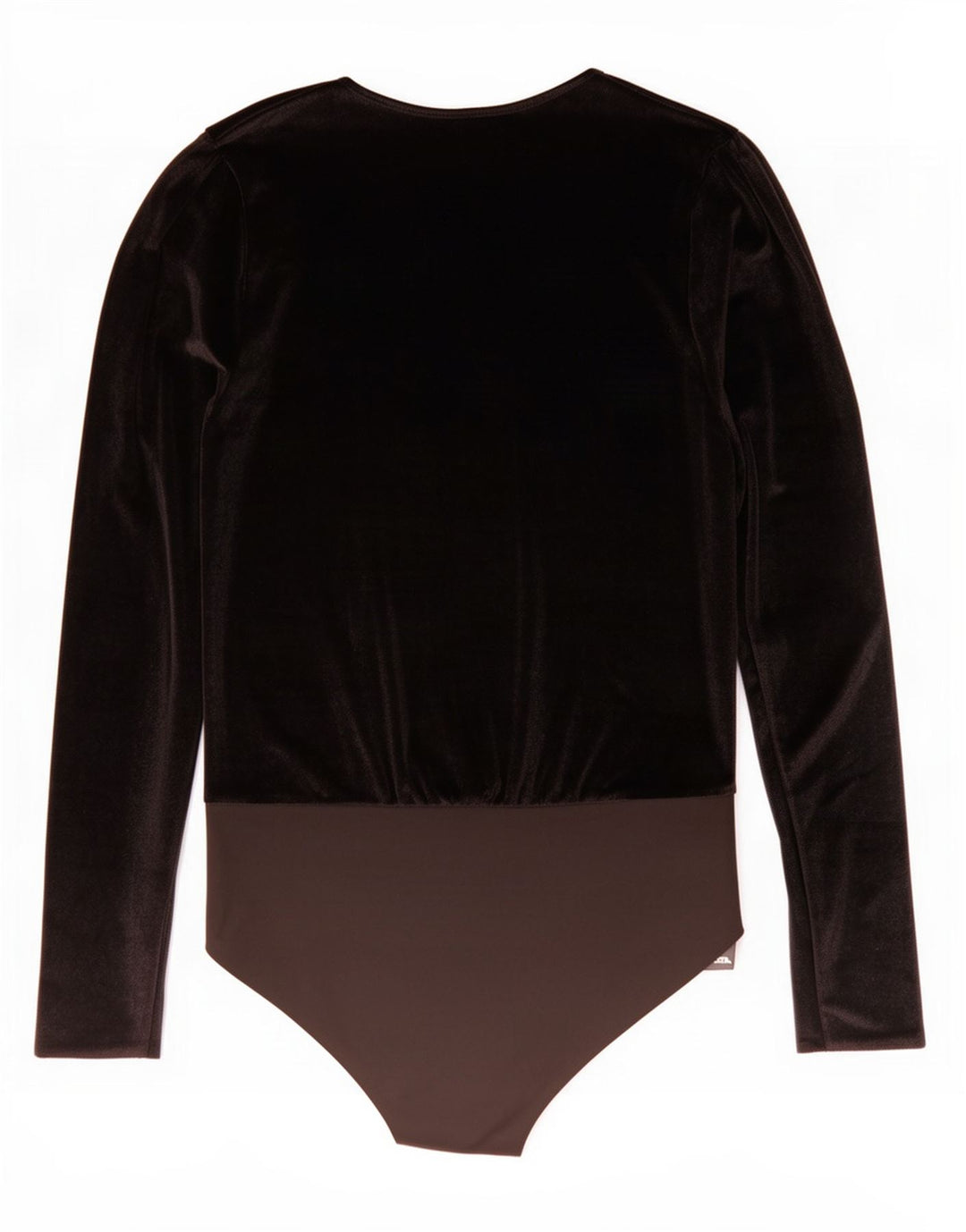 Langärmliger Velours-Body von Zara für Damen, UK 12, Mittelschwarz, Farbblock