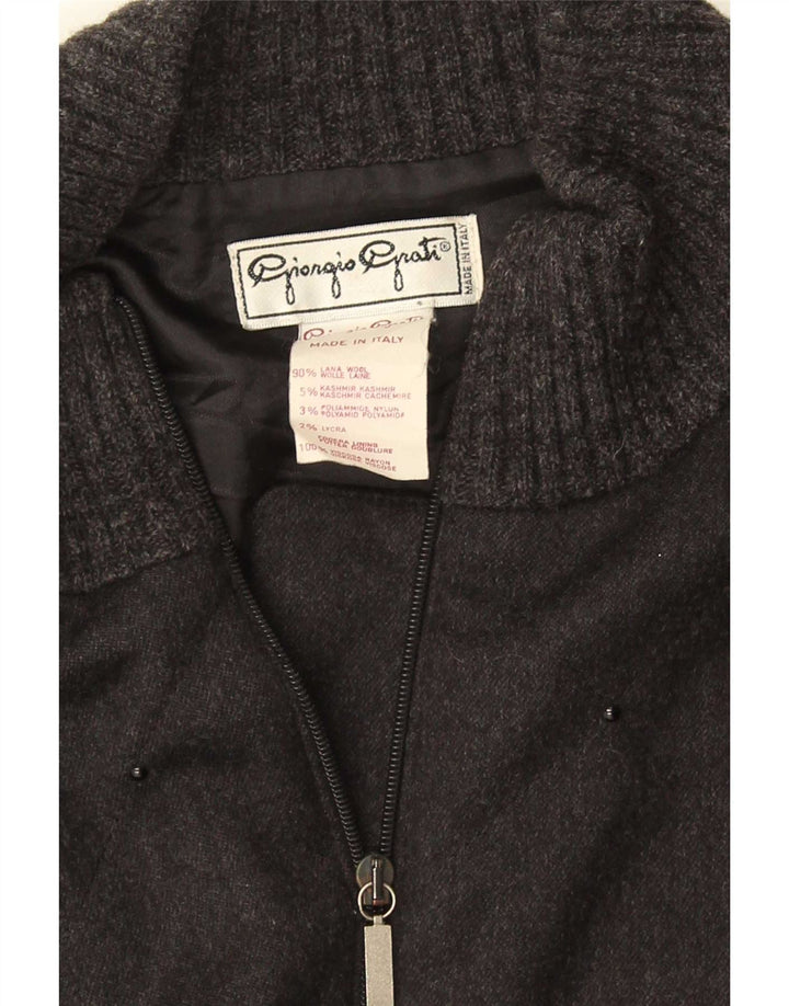 Giorgio Grati Damen Übergroße Bomberjacke IT 40 Small Schwarze Wolle