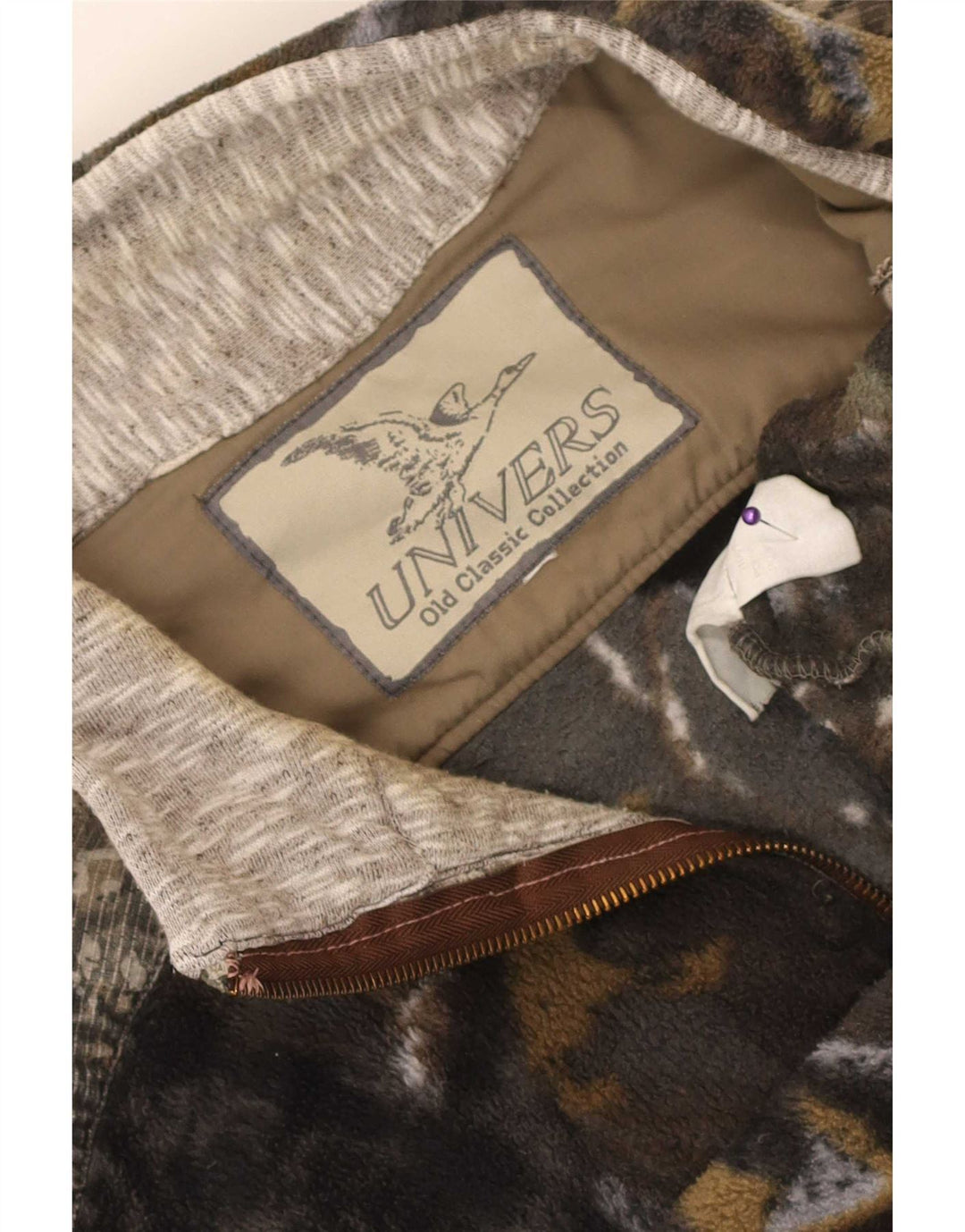 Univers Herren-Fleecejacke UK 42 XL Mehrfarbiges Camouflage-Polyester
