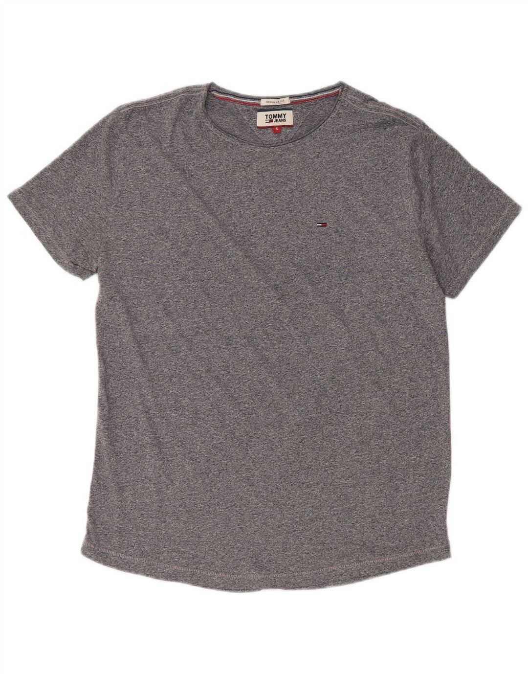 Tommy Hilfiger Herren-T-Shirt mit normaler Passform, klein, marineblau gesprenkelte Baumwolle