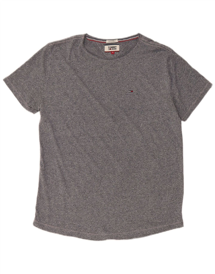 Tommy Hilfiger Herren-T-Shirt mit normaler Passform, klein, marineblau gesprenkelte Baumwolle