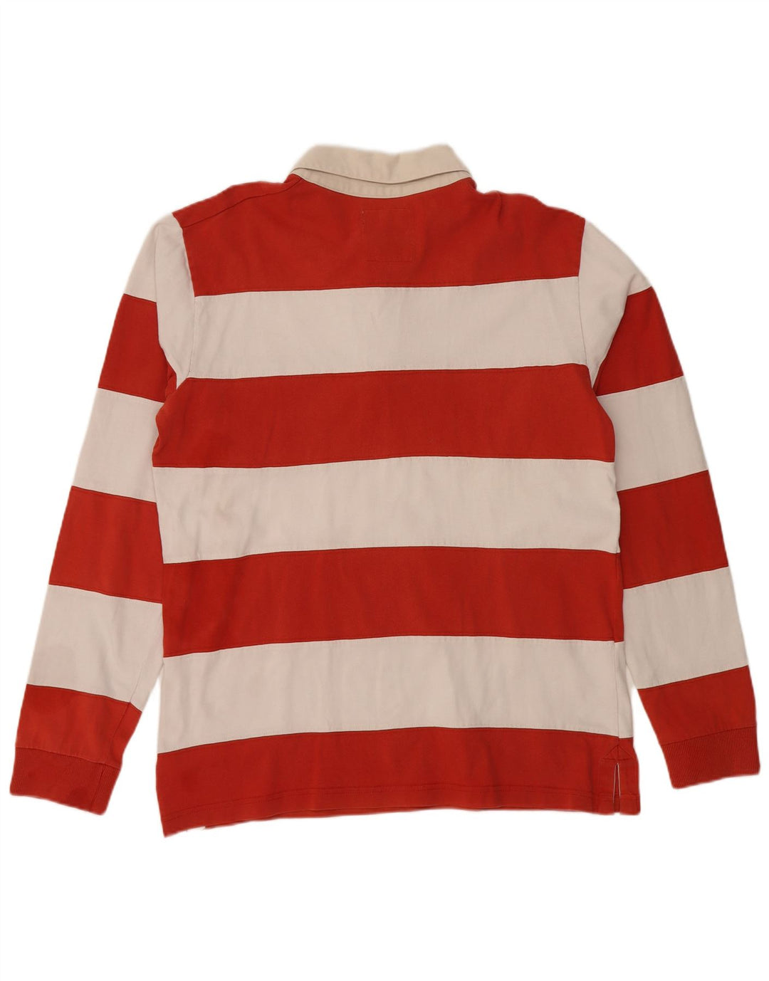 TIMBERLAND Herren-Langarm-Rugby-Poloshirt, mittelrot gestreift