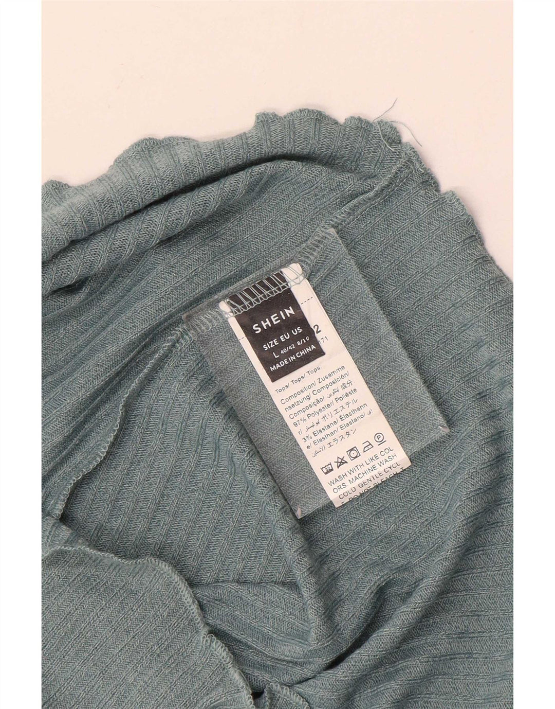 Shein Damen Ärmelloses Crop Top UK 14 Large Grau Polyester