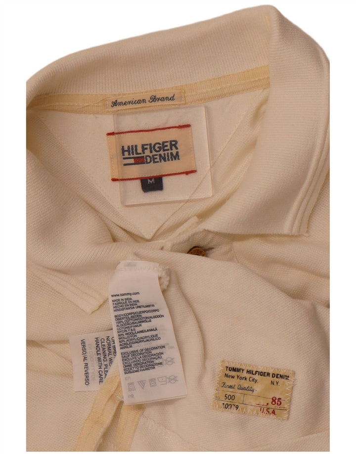 TOMMY HILFIGER Herren-Poloshirt mit Grafik, mittelgroß, cremefarbene Baumwolle