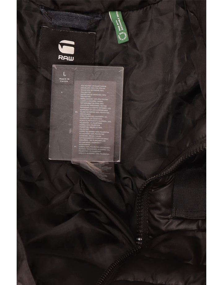 G-STAR Wattierter Damenmantel mit Kapuze, UK 16, Größe L, Schwarz, Polyester