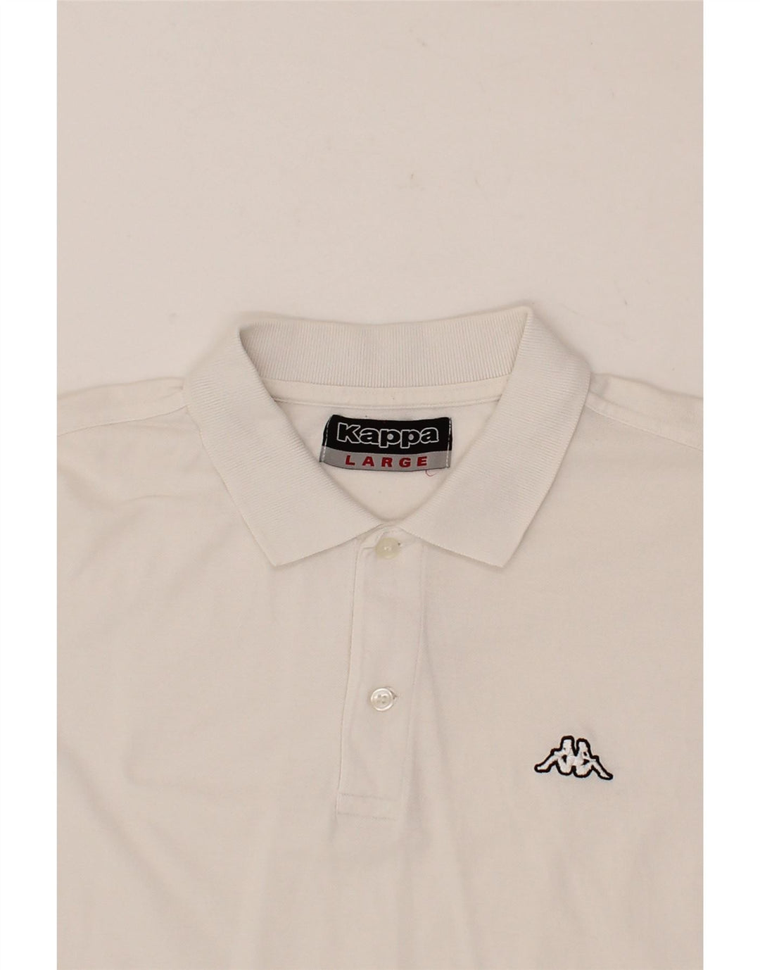 KAPPA Mens Polo Shirt Large White Cotton Vintage Kappa and Second-Hand Kappa from Messina Hembry 