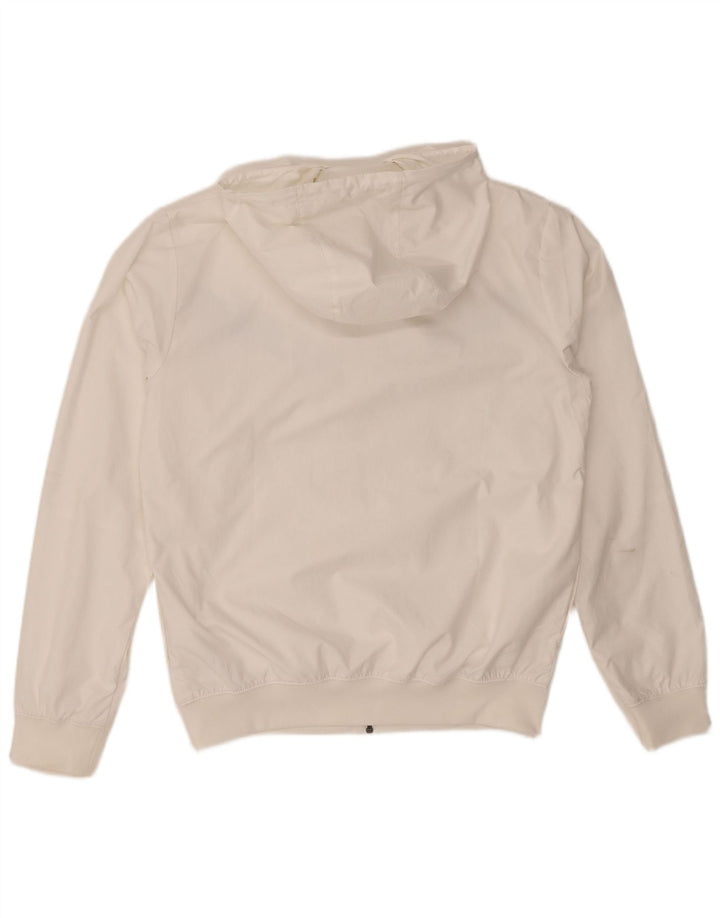 Nike Herren-Bomberjacke mit Kapuze, UK 36, Größe S, weiß, Colourblock-Polyester