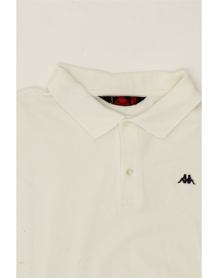 KAPPA Mens Polo Shirt 2XL White Cotton Vintage Kappa and Second-Hand Kappa from Messina Hembry 