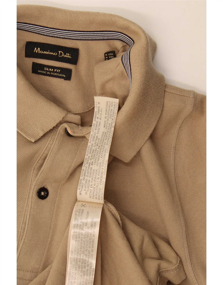 Massimo Dutti Slim Fit Herren-Poloshirt aus mittelbeiger Baumwolle
