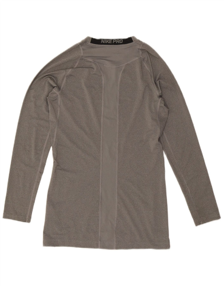 Nike Herren Dri Fit Top Langarm Mittelgraues Colourblock-Polyester
