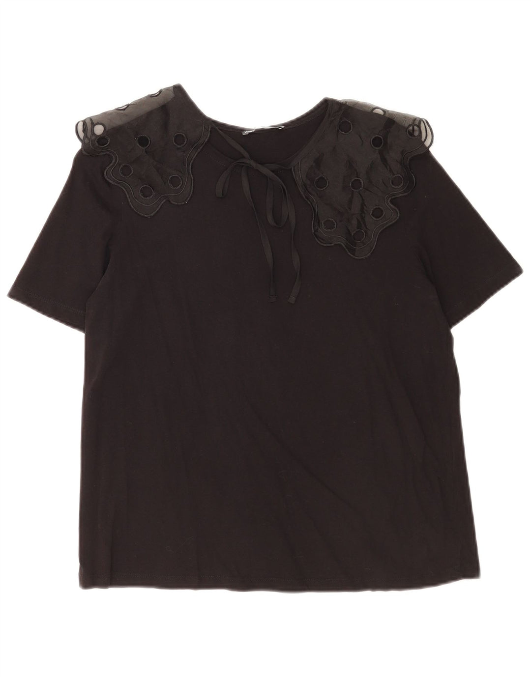Zara Damen Bluse Top UK 10 Small Schwarz