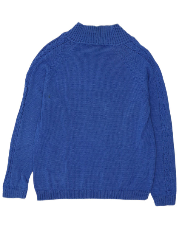 Vintage Herren V-Ausschnitt Pullover Pullover Mittelblau