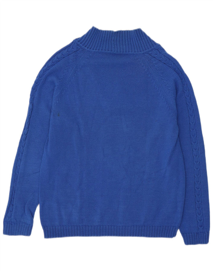 Vintage Herren V-Ausschnitt Pullover Pullover Mittelblau