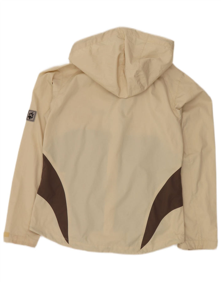JACK WOLFSKIN Damen Übergroße Regenjacke UK 10 Small Beige Colourblock