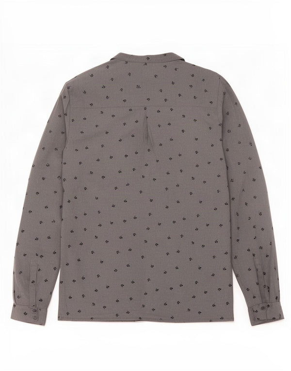 Rohan Damen-Hemdbluse, UK 10, Größe S, grau, geblümt, Polyester