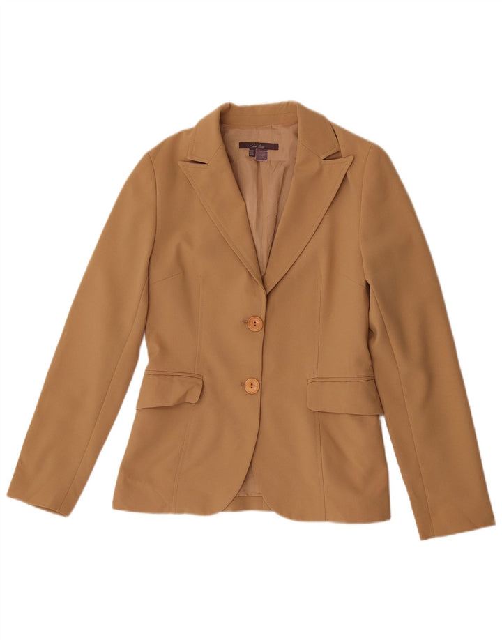 Zara Damen 2-Knopf-Blazerjacke EU 38 Small Beige Polyester