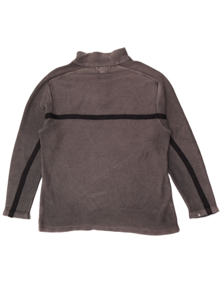 WEIRD FISH Herren-Sweatshirt mit Reißverschluss am Hals, Größe S, Grau, Farbblock-Baumwolle