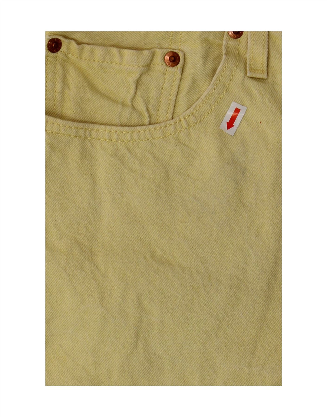 LEVI'S Damen 501 Jeansshorts W32 Große gelbe Baumwolle