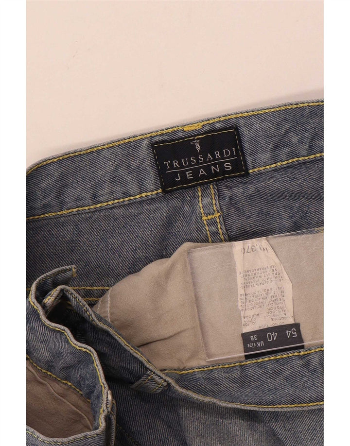 Trussardi Herren Straight Jeans W38 L36 Blaue Baumwolle