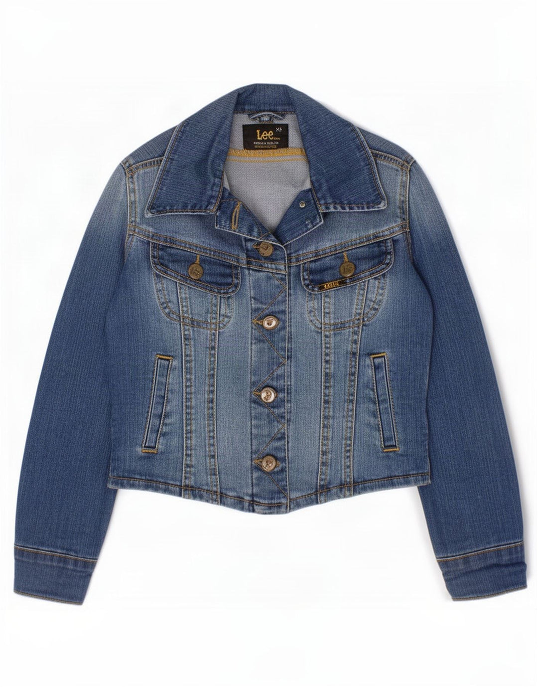Lee Jeansjacke für Mädchen, 7–8 Jahre, XS, blaue Baumwolle