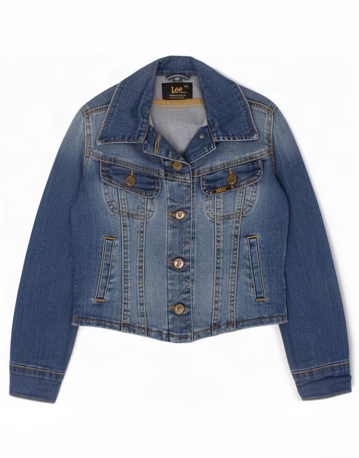 Lee Jeansjacke für Mädchen, 7–8 Jahre, XS, blaue Baumwolle