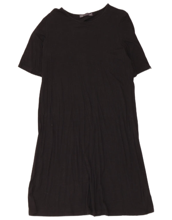 Marks & Spencer Damen T-Shirt-Kleid UK 12 Mittelschwarze Viskose